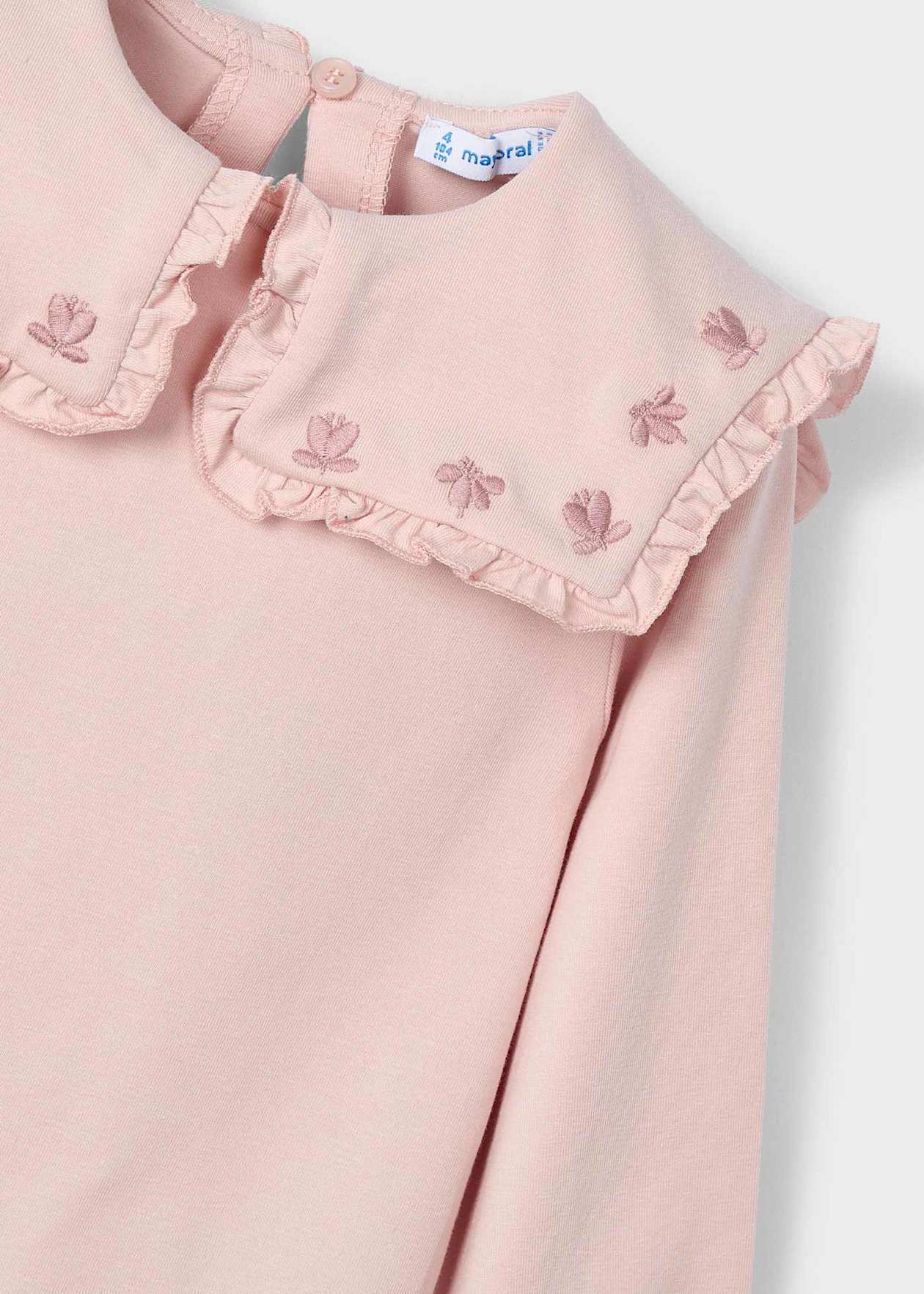 POLERA NIÑA ML CUELLO VOLANTES PASTEL MAYORAL