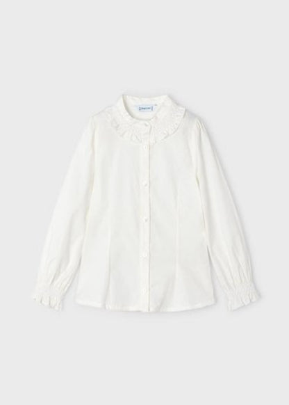 BLUSA NIÑA POPELIN BLANCO MAYORAL