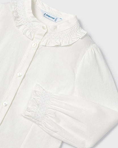 BLUSA NIÑA POPELIN BLANCO MAYORAL
