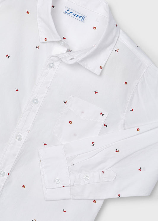 Camisa niño blanca estampada Mayoral - detalle estampado