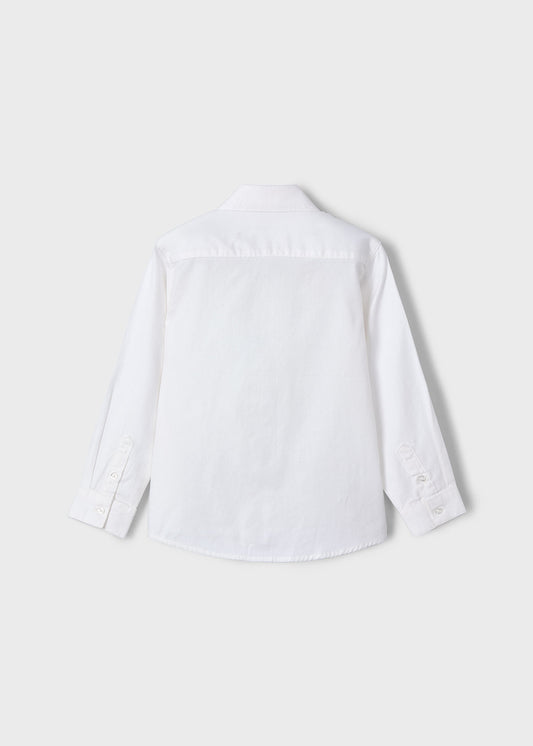Camisa niño manga larga básica blanco Mayoral - detalle