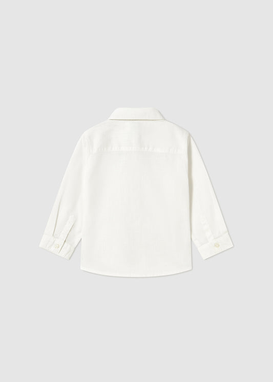 Camisa niño manga larga crema Mayoral - detalle