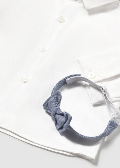 CAMISA NIÑO CEREMONICA CON PAJARITA BLANCO MAYORAL