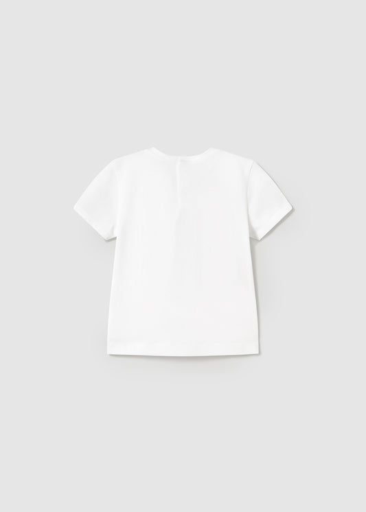 Polera niña blanco flores Mayoral - detalle