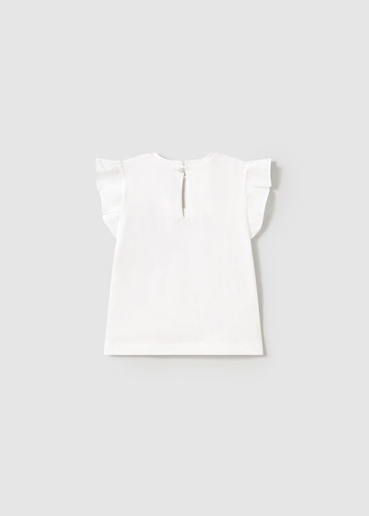 Polera niña cerezas blanco Mayoral - detalle