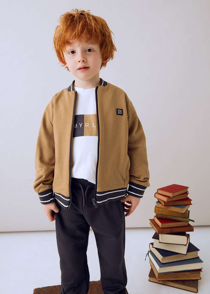 CONJUNTO NIÑO 3 PIEZAS CHAQUETA POLERA BUZO CARAMELO MAYORAL