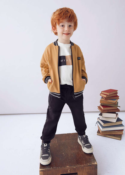 CONJUNTO NIÑO 3 PIEZAS CHAQUETA POLERA BUZO CARAMELO MAYORAL