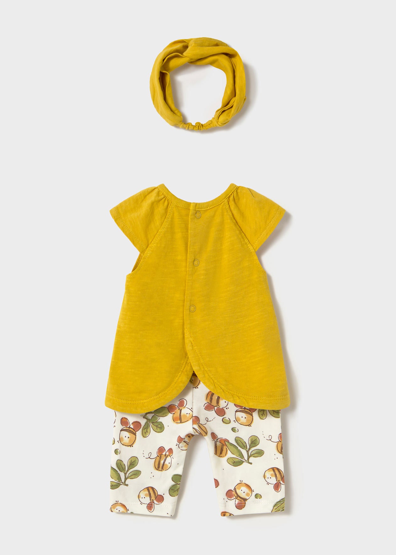 CONJUNTO NIÑA POLERA CALZA CINTILLO OLIVA MAYORAL