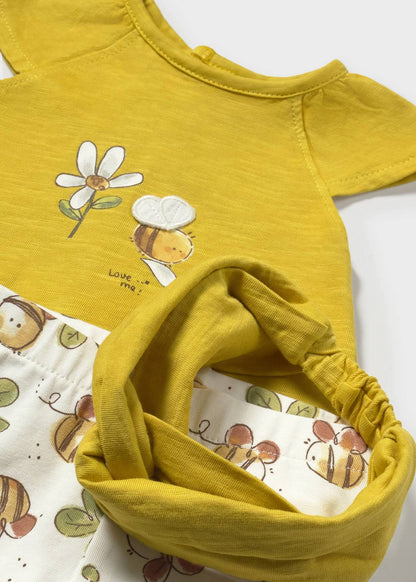 CONJUNTO NIÑA POLERA CALZA CINTILLO OLIVA MAYORAL