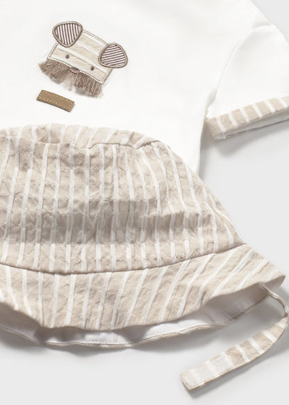 CONJUNTO NIÑO 3 PIEZAS GORRO POLERA SHORT RAIZ MAYORAL