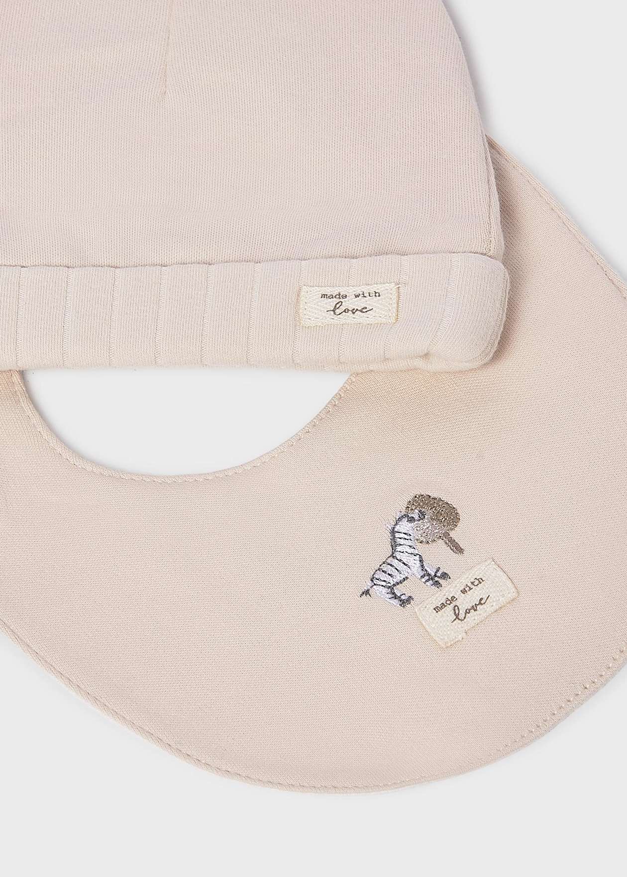 CONJUNTO NIÑO REGALO OSITO GORRO BABERO SOJA MAYORAL