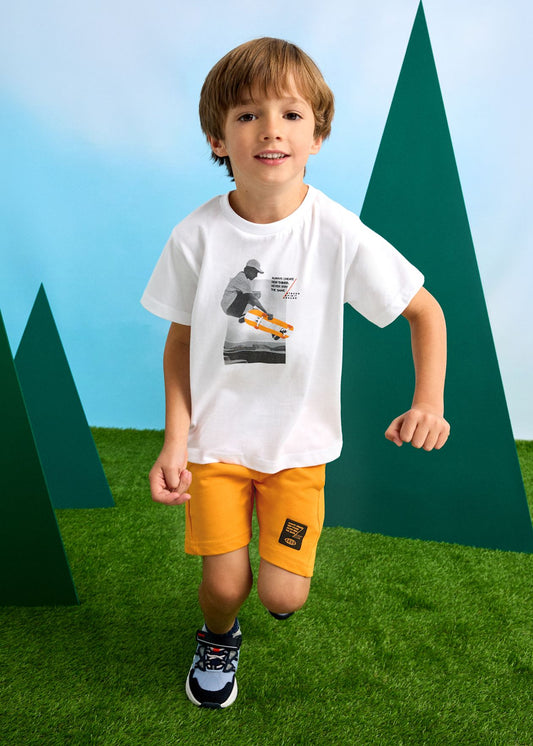 Conjunto Niño 2 Piezas Polera y Short Naranja Mayoral