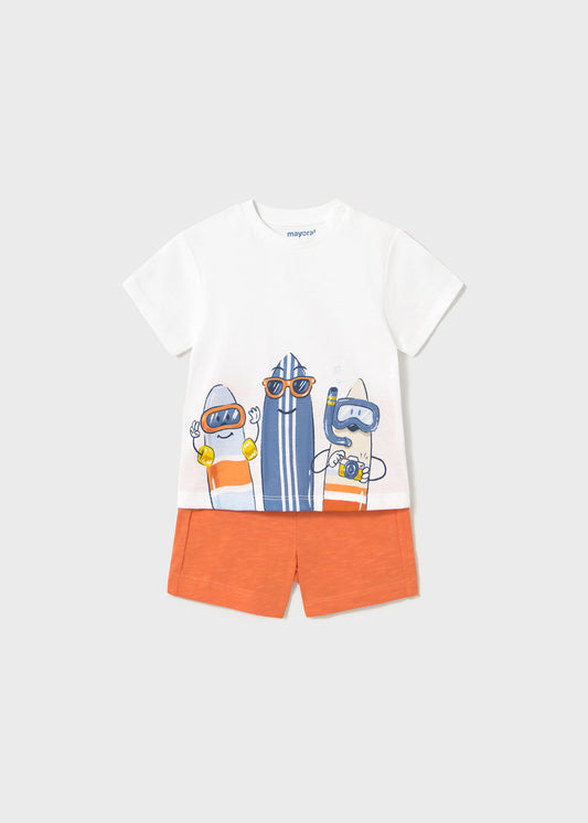 CONJUNTO NIÑO POLERA SHORT CORAL MAYORAL