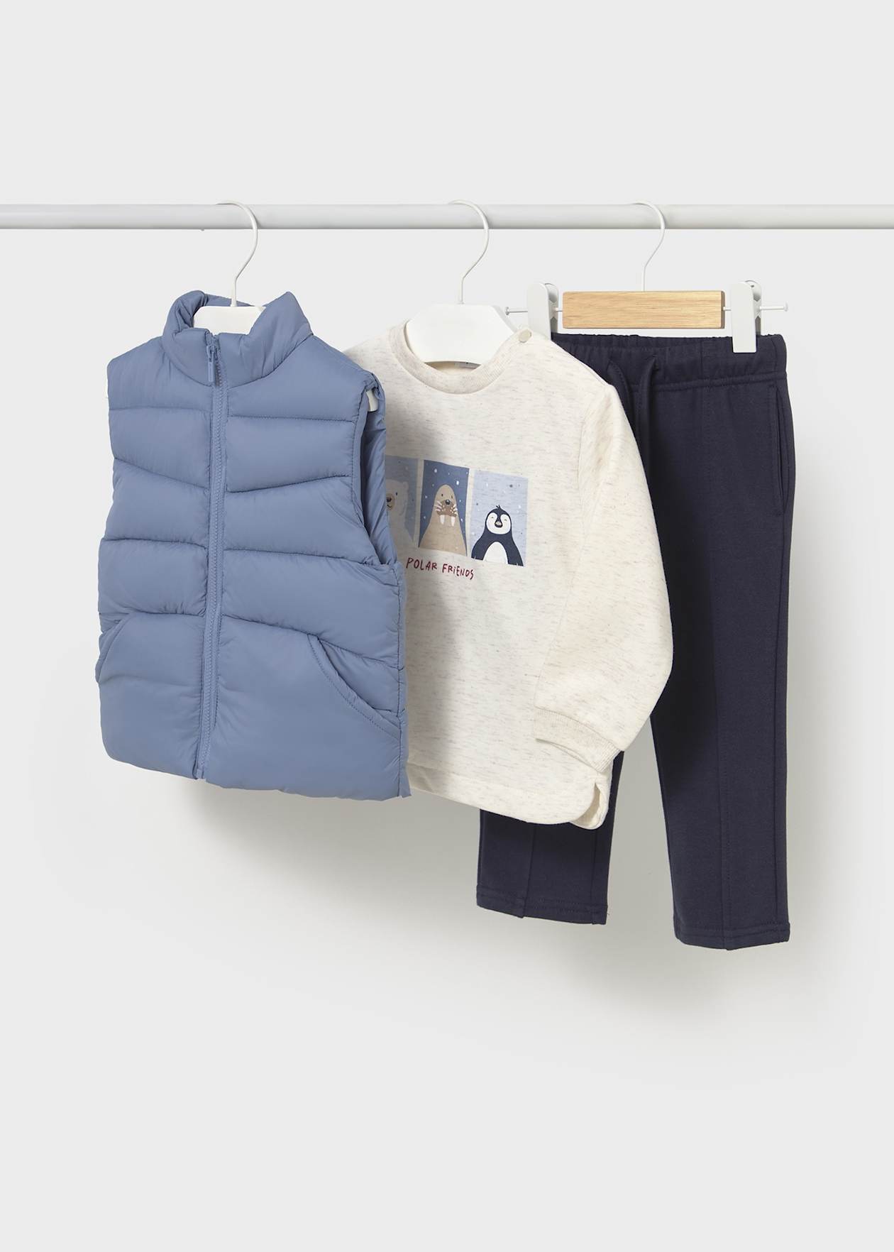CONJUNTO NIÑO 3 PIEZAS CHAQUETA POLERA BUZO ICEBERG MAYORAL