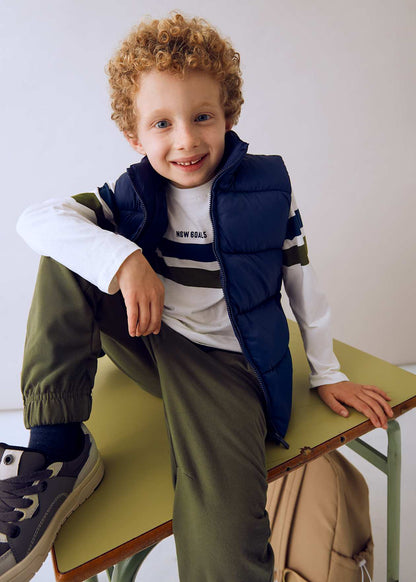 CONJUNTO NIÑO 3 PIEZAS CHAQUETA POLERA BUZO AZULOLIVA MAYORAL
