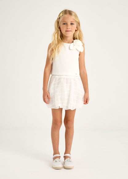 CONJUNTO NIÑA 2 PIEZAS POLERA Y FALDA CRUDO MAYORAL