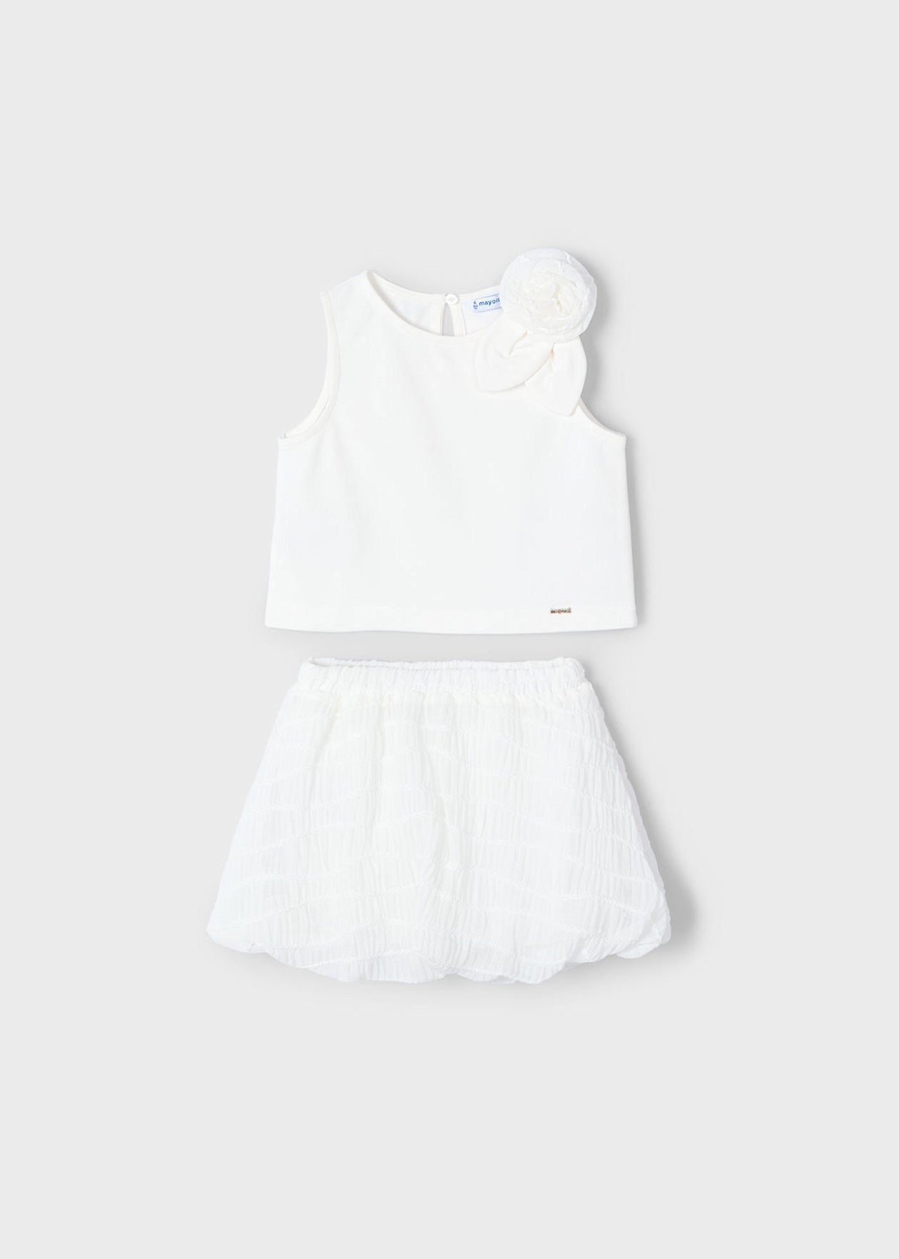 CONJUNTO NIÑA 2 PIEZAS POLERA Y FALDA CRUDO MAYORAL