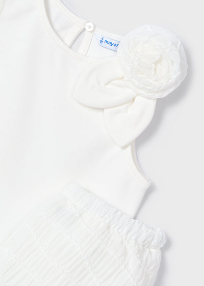 CONJUNTO NIÑA 2 PIEZAS POLERA Y FALDA CRUDO MAYORAL