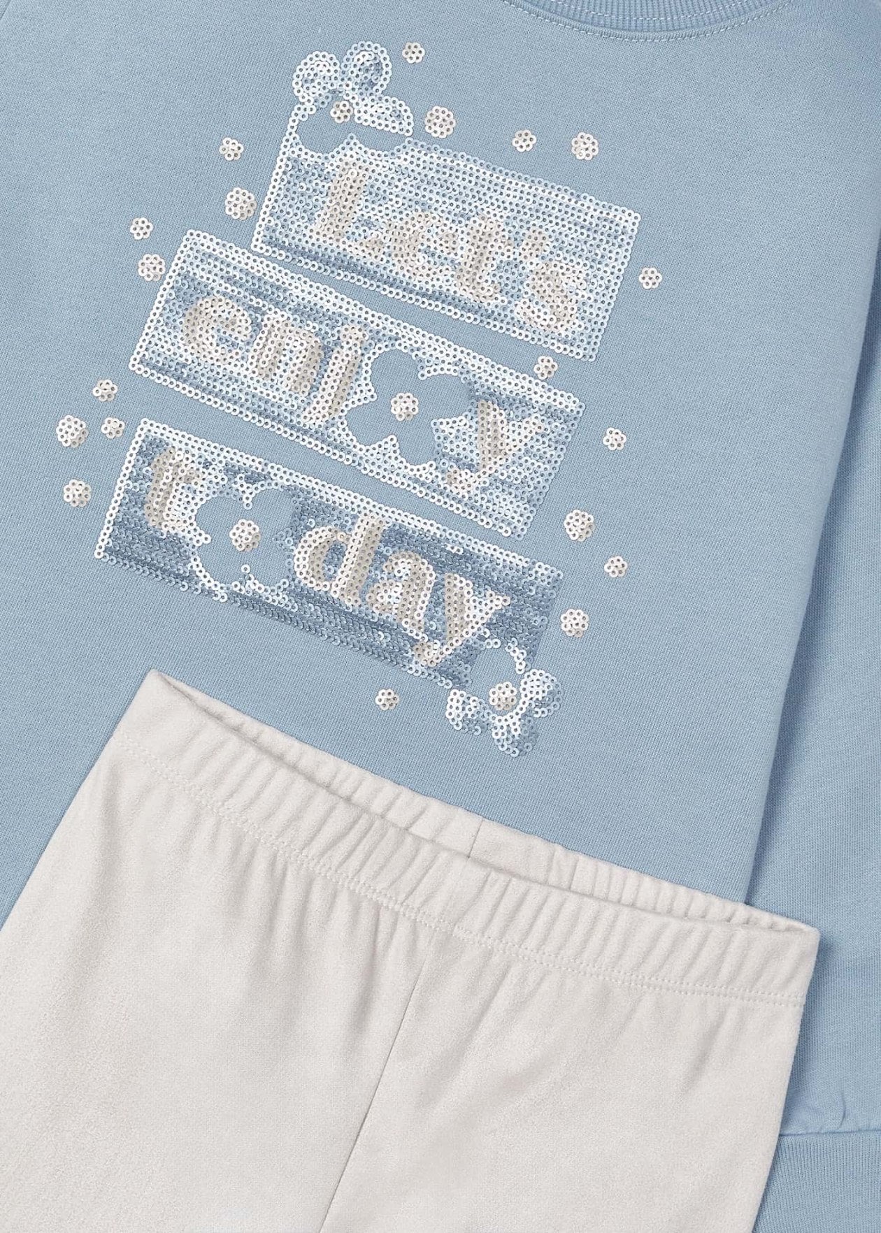 CONJUNTO NIÑA POLERON Y CALZA CELESTE MAYORAL