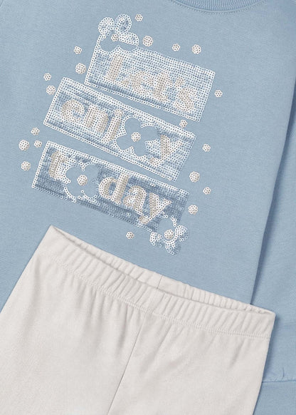 CONJUNTO NIÑA POLERON Y CALZA CELESTE MAYORAL