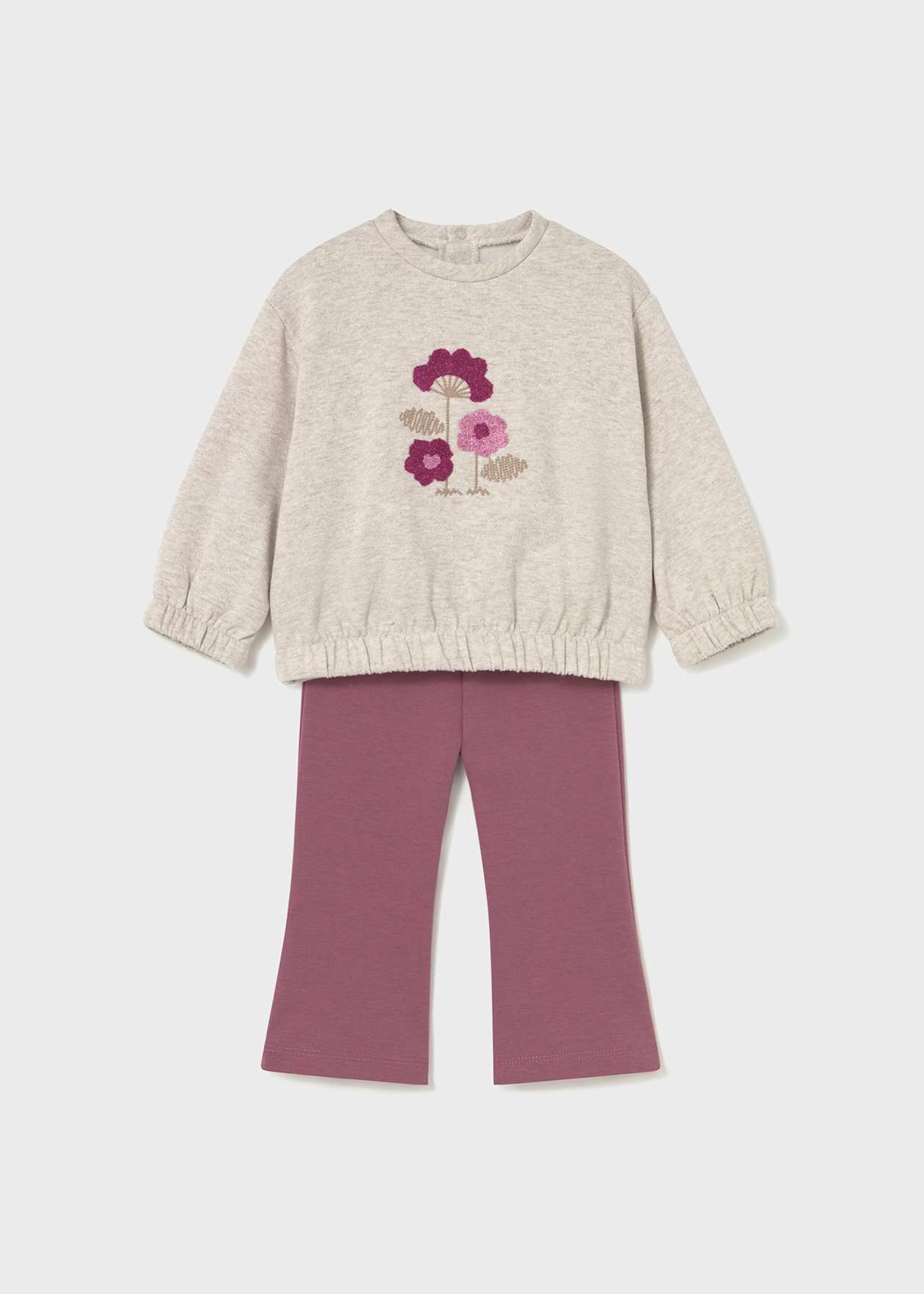 Conjunto niña polerón y calza campana rosado Mayoral - vista frontal