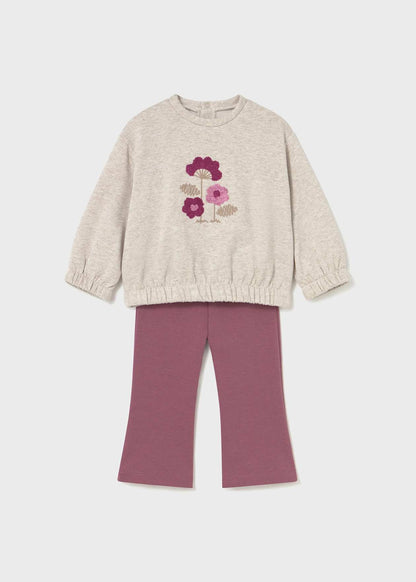 Conjunto niña polerón y calza campana rosado Mayoral - vista frontal