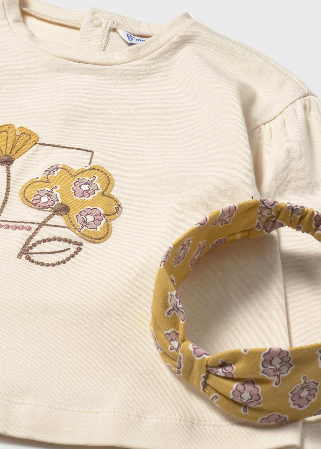 CONJUNTO NIÑA 3 PIEZAS POLERA CALZA DIADEMA MIEL MAYORAL