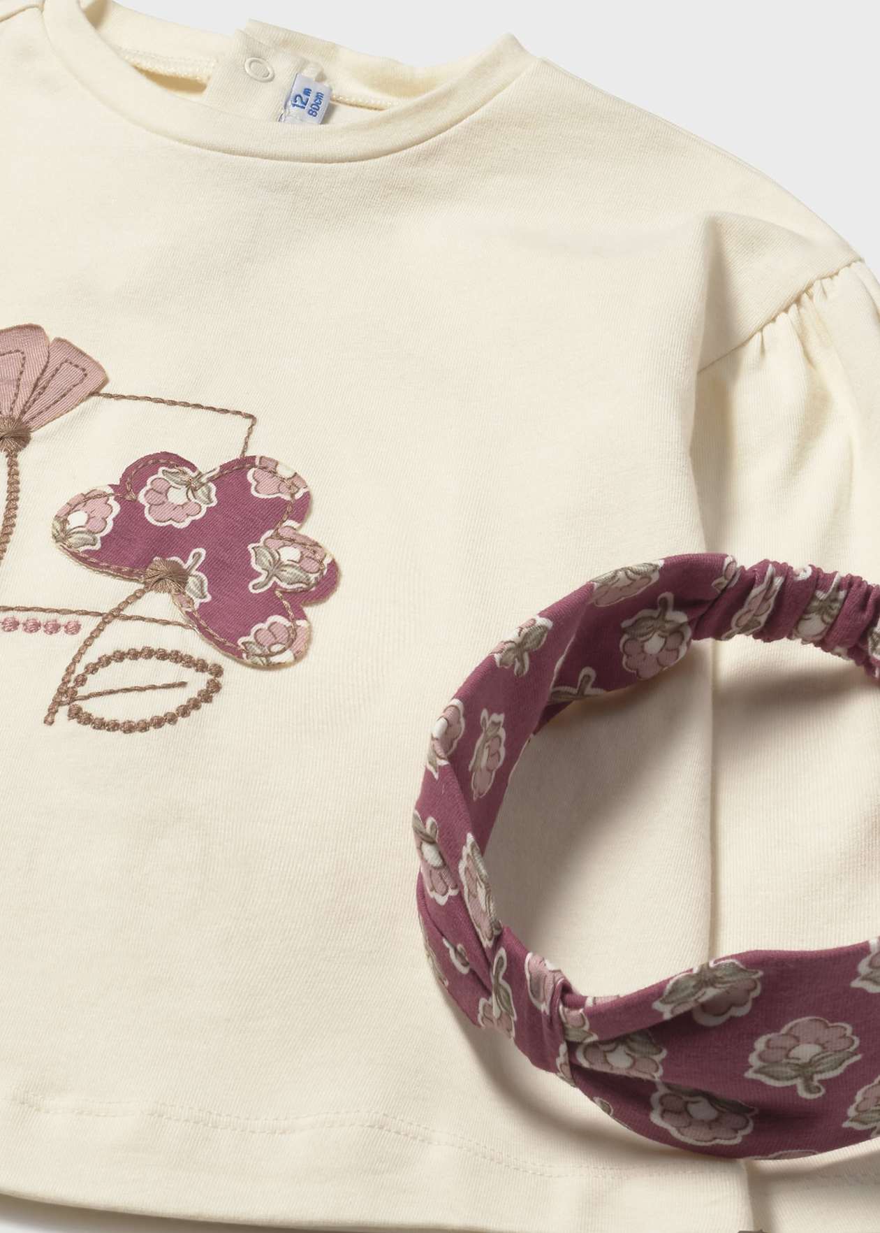 CONJUNTO NIÑA 3 PIEZAS POLERA CALZA DIADEMA ROSADO MAYORAL