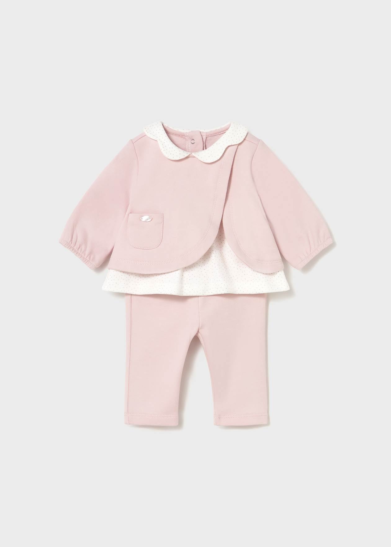 CONJUNTO NIÑA 2 PIEZAS POLERON PANTALON ROSA BABY MAYORAL