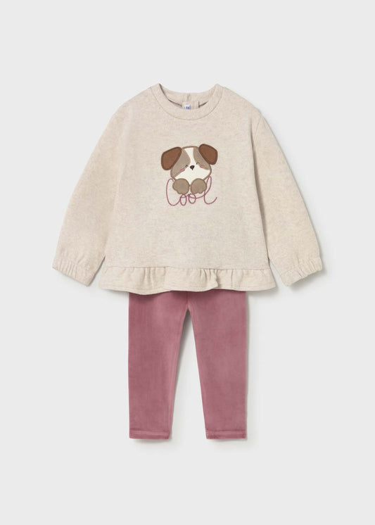 CONJUNTO NIÑA 2 PIEZAS POLERON Y CALZA ROSADO MAYORAL