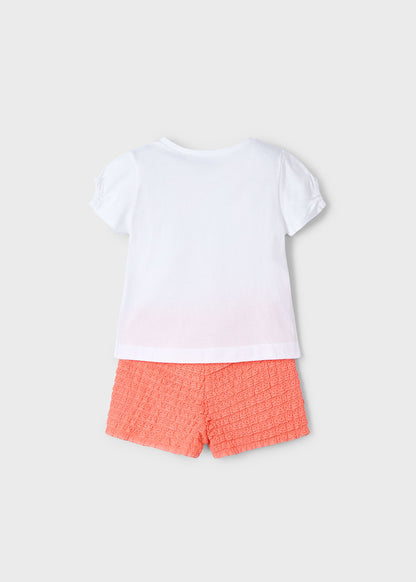 CONJUNTO NIÑA 2 PIEZAS POLERA Y SHORT MANDARINA MAYORAL
