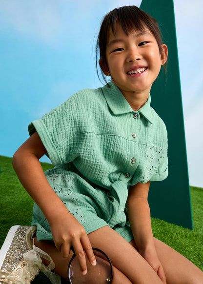 CONJUNTO NIÑA 2 PIEZAS BLUSA Y SHORT MENTA MAYORAL