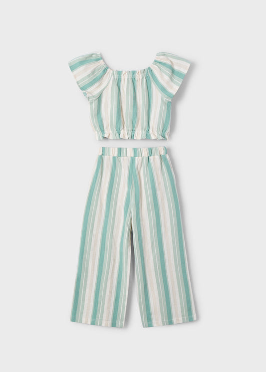Conjunto niña peto y pantalón jade Mayoral - detalle