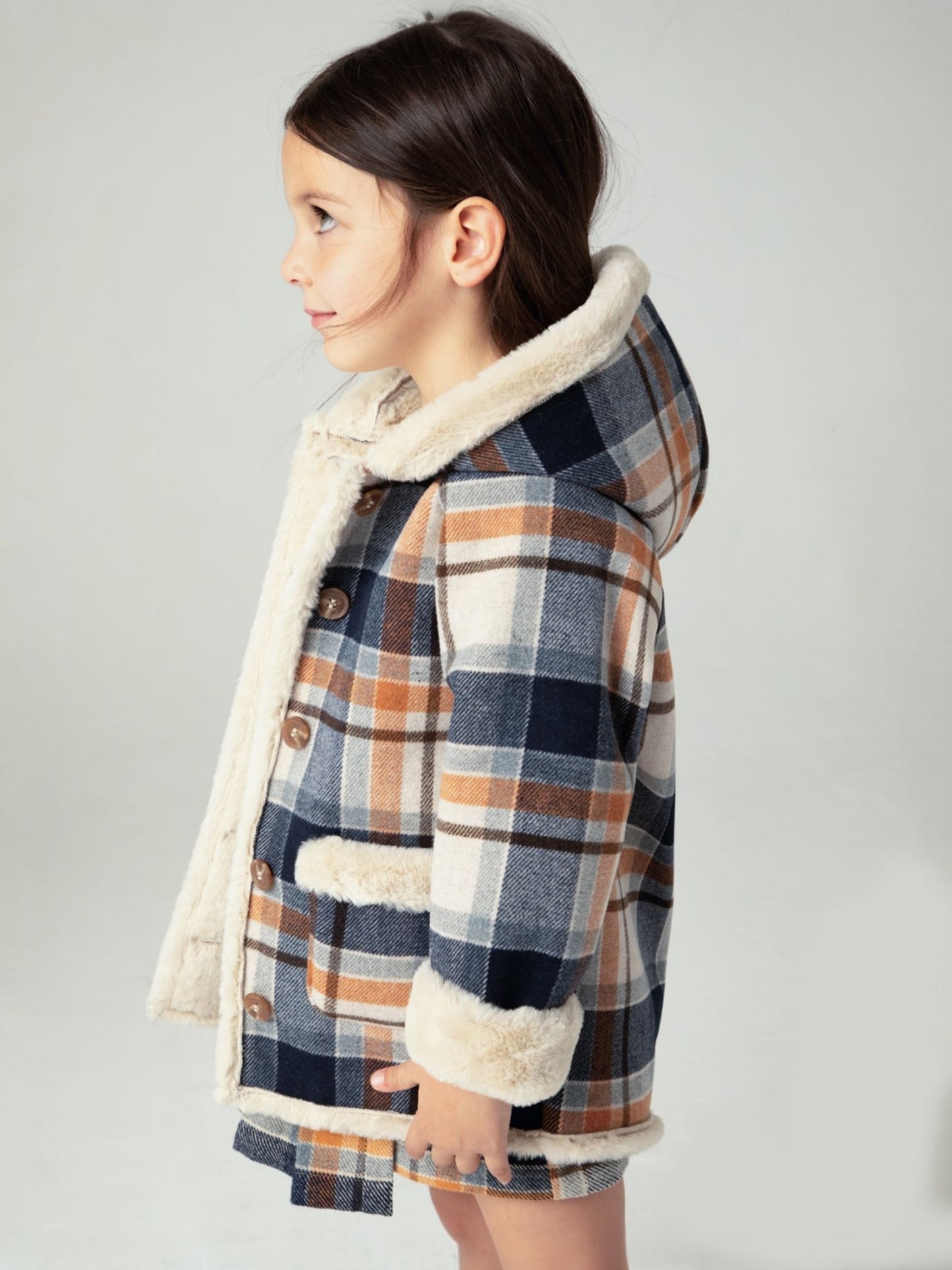 ABRIGO NIÑA CUADROS MARINO MAYORAL