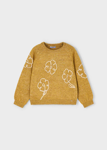 SUETER NIÑA FLORES MOSTAZA MAYORAL