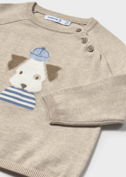 SUETER NIÑO PERRITO CREMA MAYORAL