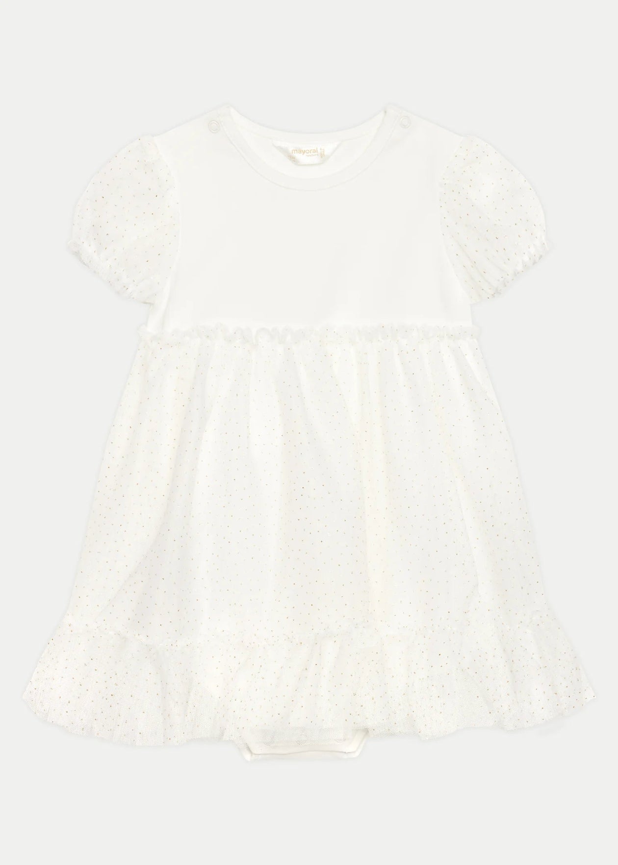 VESTIDO NIÑA MARIPOSA DIADEMA BLANCO MAYORAL