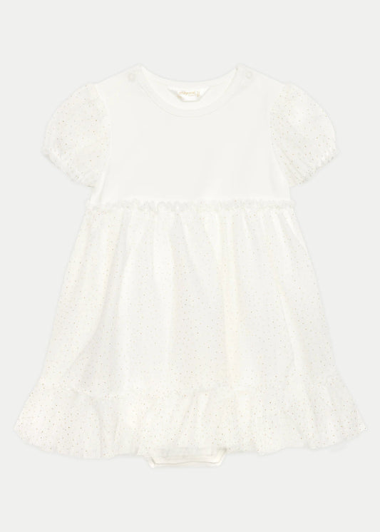 VESTIDO NIÑA MARIPOSA DIADEMA BLANCO MAYORAL