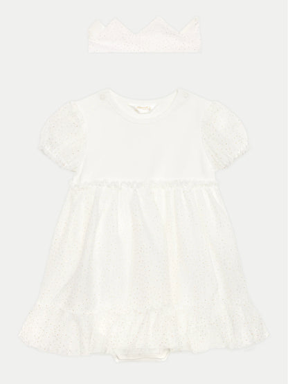 VESTIDO NIÑA MARIPOSA DIADEMA BLANCO MAYORAL