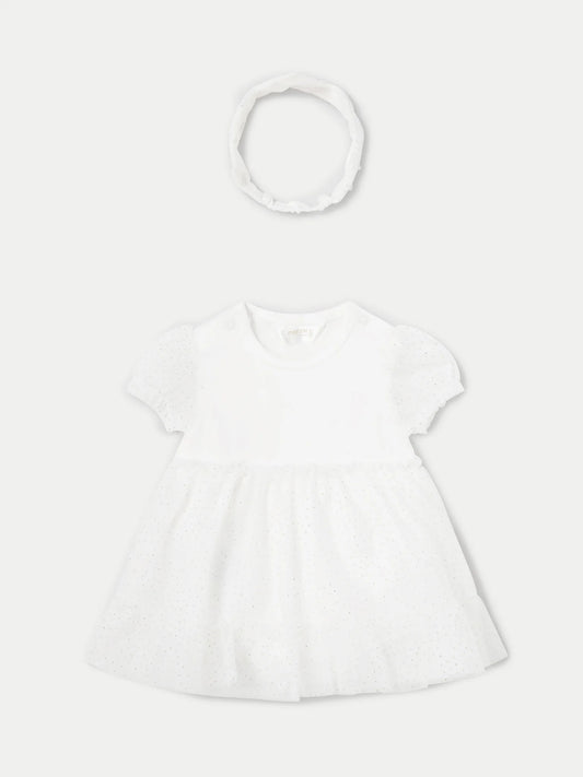 Vestido Niña Mariposa Diadema Blanco Mayoral