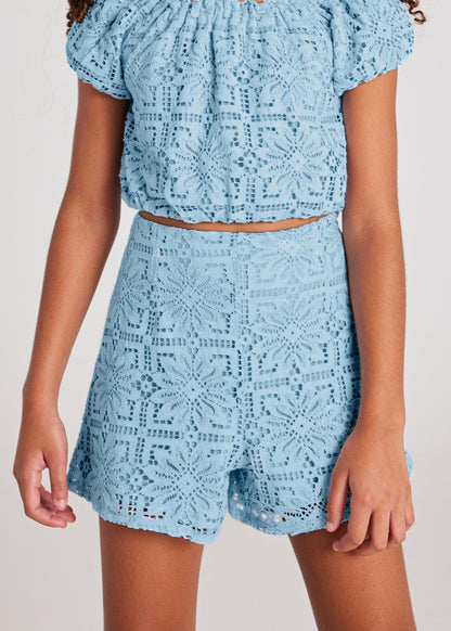 SHORT NIÑA ENCAJE LAGO MAYORAL