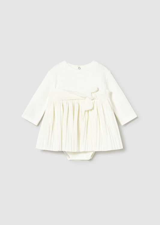 VESTIDO NIÑA COMBINADO CRUDO MAYORAL