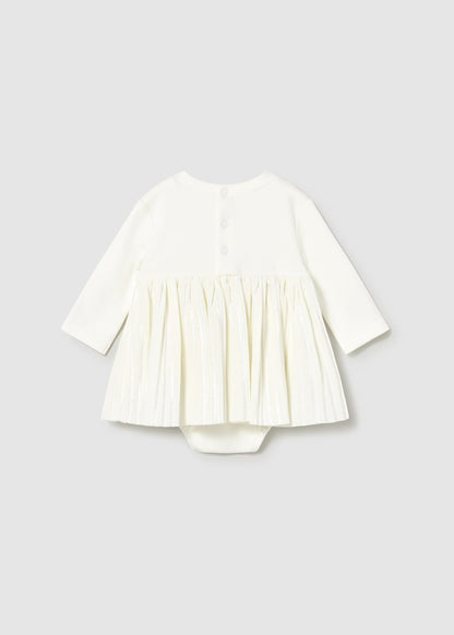 VESTIDO NIÑA COMBINADO CRUDO MAYORAL