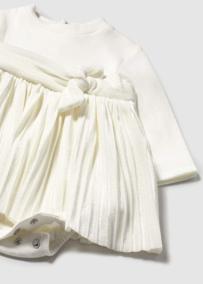 VESTIDO NIÑA COMBINADO CRUDO MAYORAL