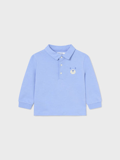 POLERA NIÑO POLO APLIQUE CELESTE MAYORAL