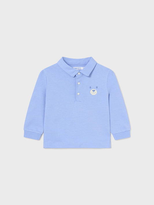 POLERA NIÑO POLO APLIQUE CELESTE MAYORAL