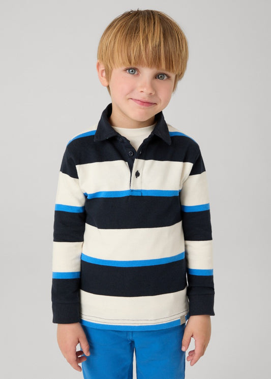 Polera Niño Polo Rayas Azul Mayoral