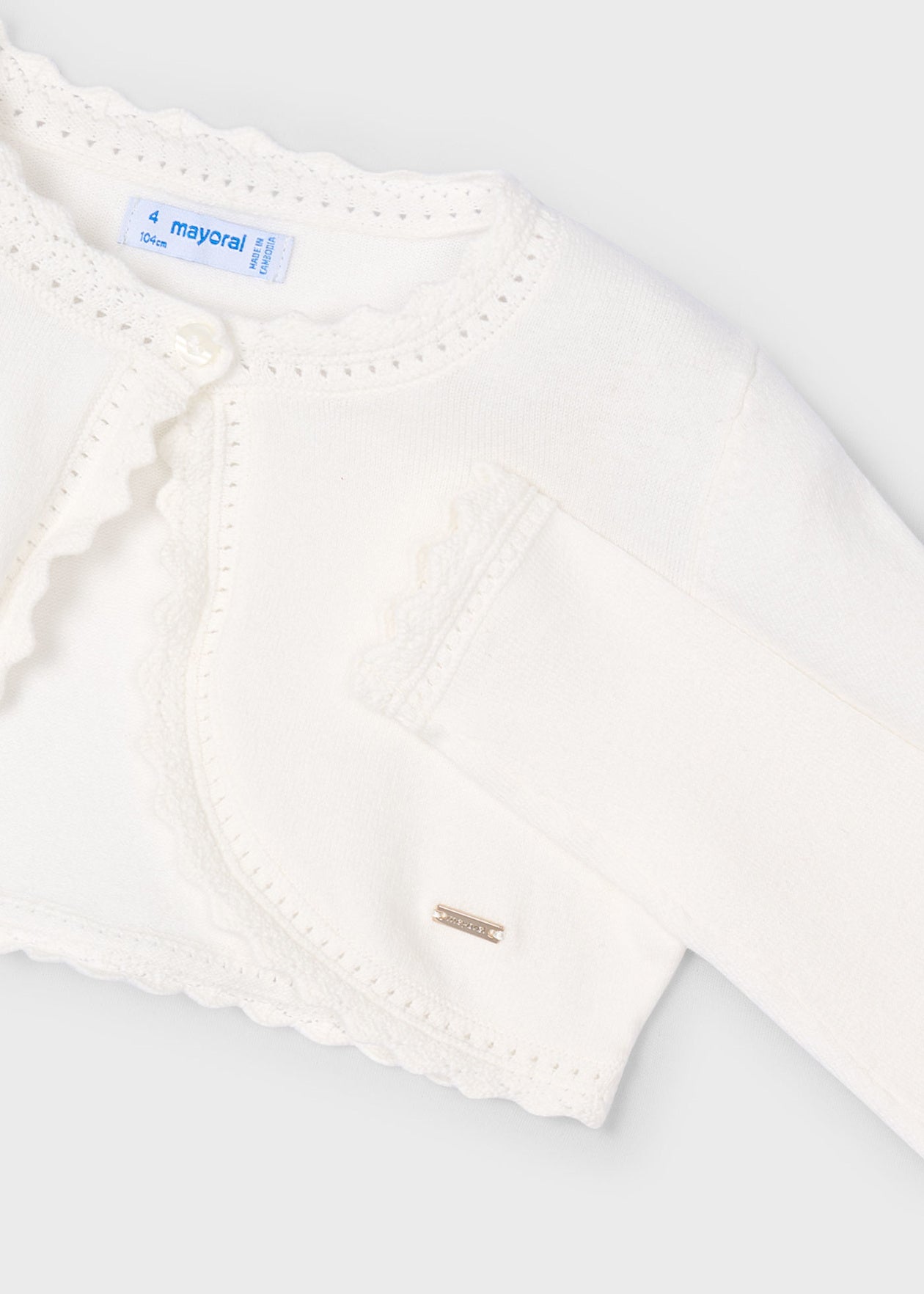 CHALECO NIÑA BOLERO ESENCIAL BLANCO MAYORAL