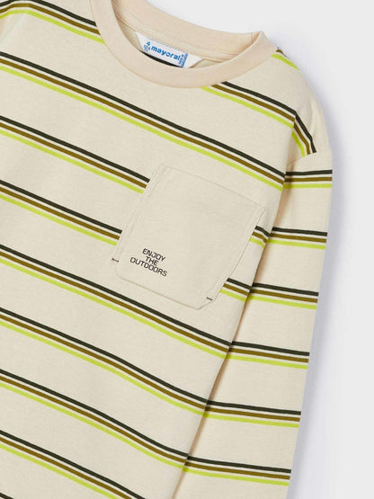 POLERA NIÑO LINEAS VERDE MUSGO MAYORAL