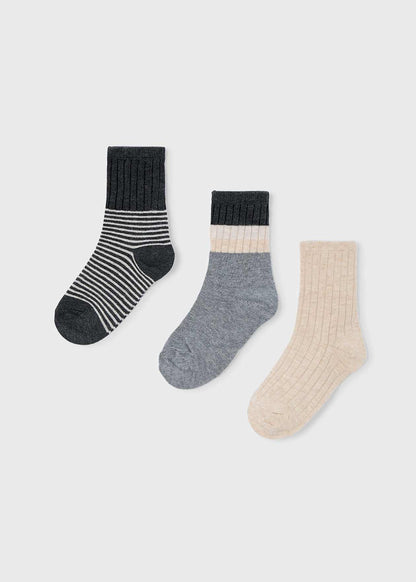 SET CALCETINES NIÑO 3 PARES BEIGE MAYORAL
